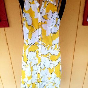 YELLOW & WHITE FLOWER SPRING DRESS